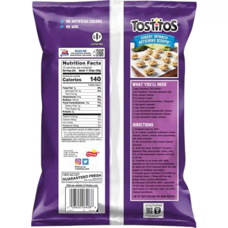 Tostitos Scoops Tortilla Chips Original, 10 Oz 1 Bag