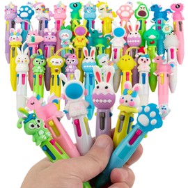 30 Pens of Cute Multicolor 4-in-1 Ballpoint Pens for Kids - Novelty Multi-Colour Pens, Perfect Party Bag Fillers & Classroom Gifts for Students