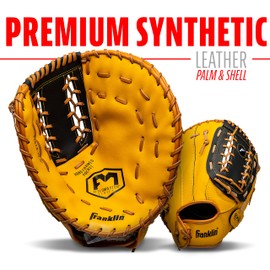 Franklin Sports Baseball and Softball Glove - Field Master - Baseball and Softball Mitt, Tan, 12.5" Right Hand Throw