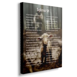 Salmo 91 En Español Para Pared, Psalm 91 Wall Art, Cuadros Cristianos Para Pared En Español, Christian Wall Decor In Spanish, Decoraciones Para Cuartos (Salmo 91-2, 8 in x 10 in)