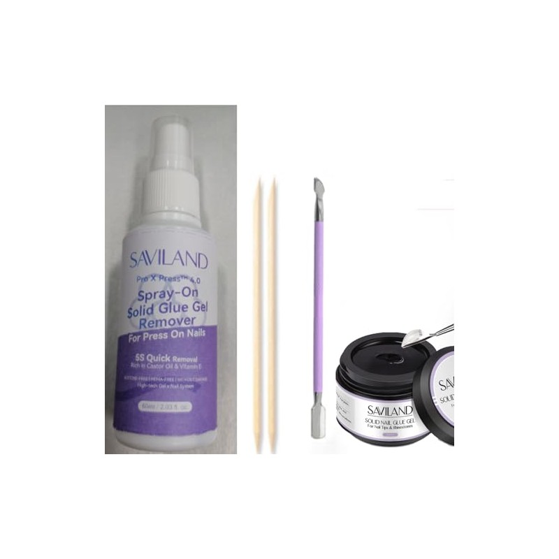 SAVILAND Solid Nail Gel Glue & Nail Glue Romover 8