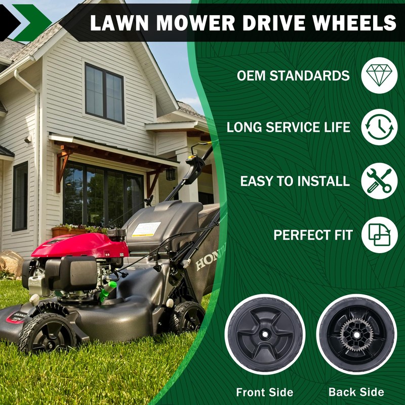 CheeMuii 2PCS 8" HRN216 Lawn Mower Rear Wheels Replace for