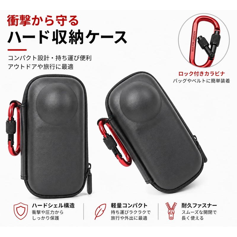 DGSHUIJIE Insta360 X4/X5 Compatible Storage Case with Carabiner, EVA Hard