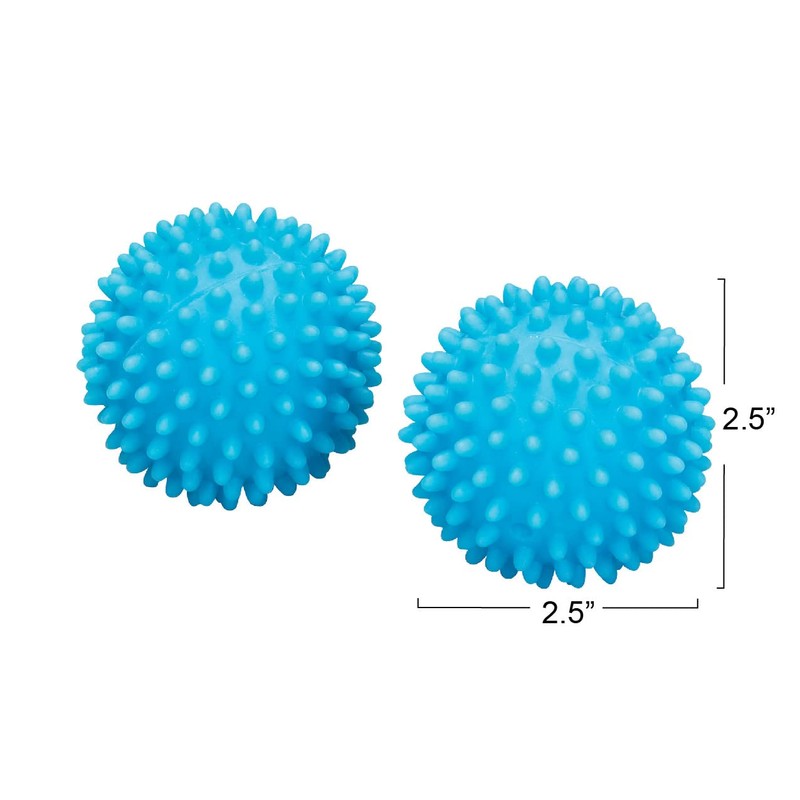 Household Essentials Soft Dryer Balls, 2.5" Diameter, Blue, Set of
