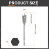 sourcing map 3Pcs Spade Drill Bit 3/4" Paddle Flat Bits