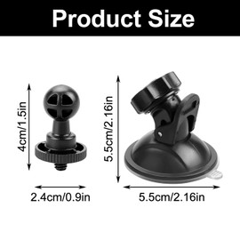 Luckious Car Dash Cam Mount Bracket - Camera Car Windshield Suction Cup Mount丨360 Rotation Dash Cam Suction Mount Suction Cup Camera Mount for Driving DVR, GPS, and Action Cameras
