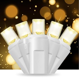 HappyAlley Slow Twinkle Christmas Light, 100 LED 35Ft Twinkle String Pulsing Lights for Christmas Tree, 5mm Wide Angle Soft Random Shimmering Set with White Wire for Indoor Outdoor Use(Warm White)