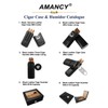 AMANCY Manly Black Brown Crocodile Pattern Leather Travel Cedar Wood
