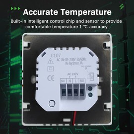 Smart Thermostat, Smart Thermostat Temperature Controller for Water Heating LCD Display Touch Screen Week Programmable Underfloor Heating Thermostats for Home Office School Hotel