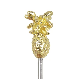 Beaumont Gold Plated Pineapple Cocktail Picks - Pack of 10 - Reusable Cocktail Picks