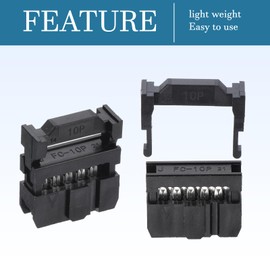 QUARKZMAN 10 Position Female IDC Socket x 25pcs Ribbon Cable Connector FC-10P for PCB Black