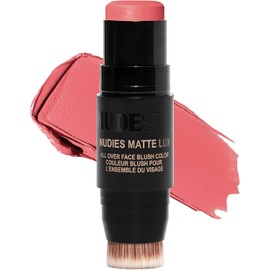 Nudestix Nudies Matte Lux – 3-in-1 Soft-Matte Blush Stick for Cheeks, Eyes & Lips with Built-In Brush Cream-to-Powder Finish with Blurring Effect Juicy Melons