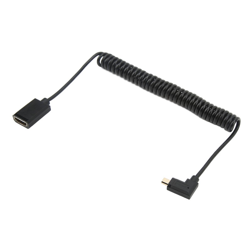 1.8m Coiled Cable Micro HD Multimedia Interface to Female HD