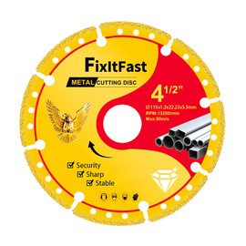 1 Pack Diamond Cutting Wheel 4 1/2 x 7/8 Inch with 4/5" Washer,Grinder Blades,Angle Grinder Cutting Wheel,Cut Off Wheels 4 1 2 inch，4.5 Cut Off Wheel for Metal with 6000+ Cuts on Rebar,Iron,INOX