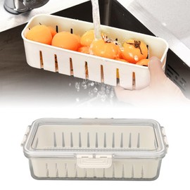 Fridge Storage Containers, Fruit Storage Container Multi Vegetable Container Refrigerator Organizer with Drainer Fridge Airtight Crisper for Home