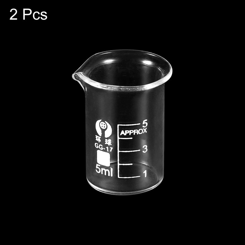 PATIKIL Pack of 2 5 ml Low Shape Glass Cups
