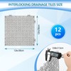 12inx12in Interlocking Drainage Tiles, Premium PVC Non-Slip Floor Mats with
