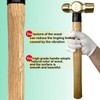 WEDO Ball Pein Hammer,32oz Non-Sparking Ball Peen Hammer,Aluminum Bronze,Wooden Handle,Length