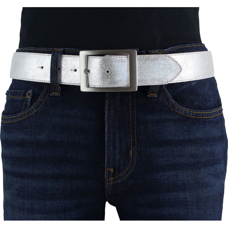 BELTINGER High-Quality Belt Metal Look with Double Buckle 4 cm