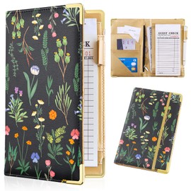 Server Books for Waitress Cute Waitress Book with Money Pocket Leather Server Book with Zipper Wallet Black Serving Book Organizer Fit Server Apron