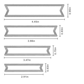 Metal Four Thin Banners Cutting Dies,Four Label Tags Ribbon Layering Die Cuts Embossing Stencils Template Mould for Card Scrapbooking and DIY Craft Album Paper Card Decor