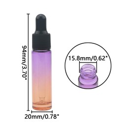 Ellbest 14pcs 10ml Essential Oil Dropper Glass Bottle Colorful Glass Dropper Bottles Oil Bottle with Eye Dropper, Reusable Bottle, perfect for Travel, Carrying Outside (Purple Orange Gradient)