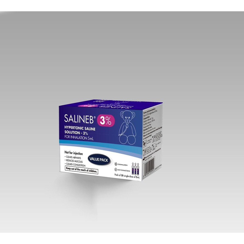 SALINEB Salineb 3% Hypertonic Saline Solution Vials for Inhalation Pack