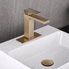 AVSIILE Brushed Gold Bathroom Faucet, Golden Single Hole Vanity Bath