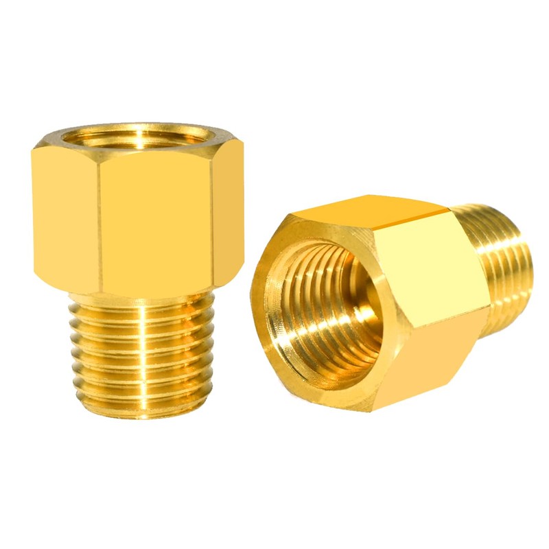 SDTC Tech 2-Pack Brass Pipe Fitting 1/4" NPT Male Thread