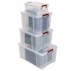 Whitefurze Allstore Container with Silver Clamp, Plastic, Natural, 0.8 Litre