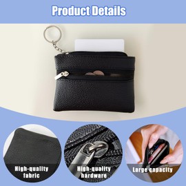QYHON 2 x Leather Key Case 11 x 8 cm - Leather Key Bag for Men and Women - Car Key Case with Zip - Coin Bag, Key Bag, Key Case Men's Car Key Bag