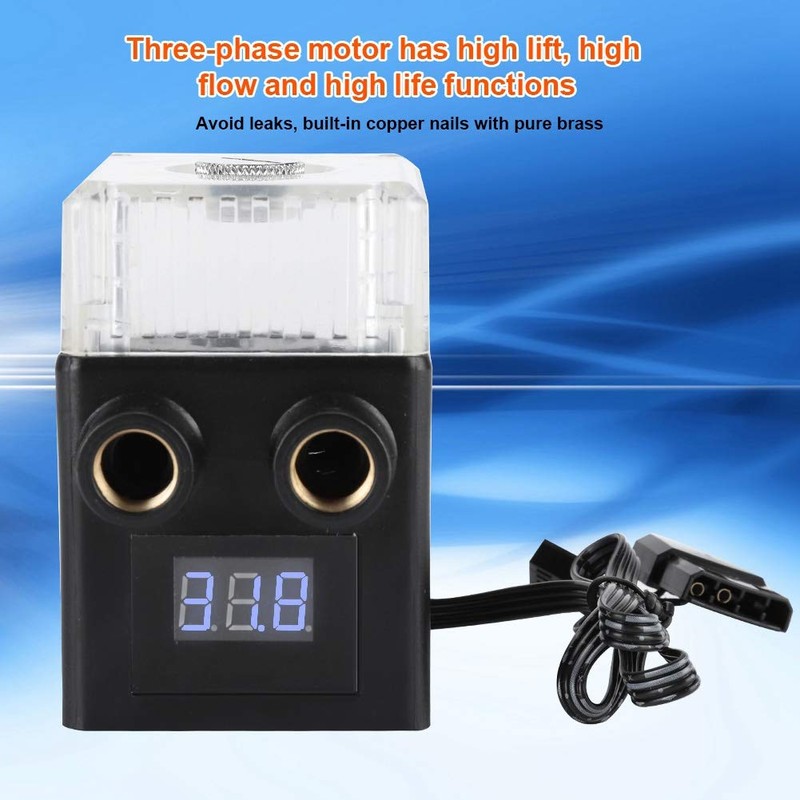 G1/4 Thread PC Water Cooling Pump With Temperature Display, 450L/H