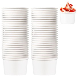 Ice Cream Cups, Paper Bowls, Ice Cream Bowls, Dessert Cups, Dessert Bowls, Disposable Cups for Food, Family, Camping, Christmas Party, Paper Bowls for Yogurt Ice Cream, Dessert, Pastry, Yogurt, Pack