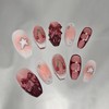 [M;H #] Cherry Balm handmade nail tips - Enter Owen