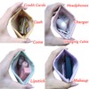 Pequeña bolsa de maquillaje para bolso, negro+blanco+rosa+púrpura+caqui+verde