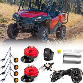 WeiSen UTV Turn Signal Kit with 2 Pack 130DB Horn Kit, Universal Street Legal Turn Signal Blinker Kit with Rocker Switch Compatible with Polaris RZR Ranger Maverick X3 Pioneer Talon