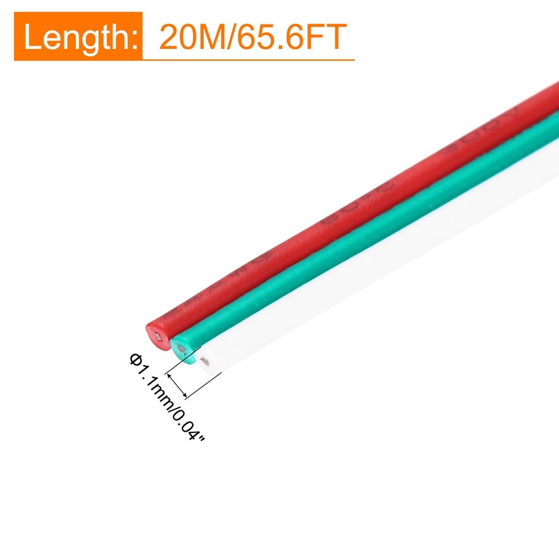 sourcing map 30 Gauge 3 Conductor Electrical Wire Tinned Copper