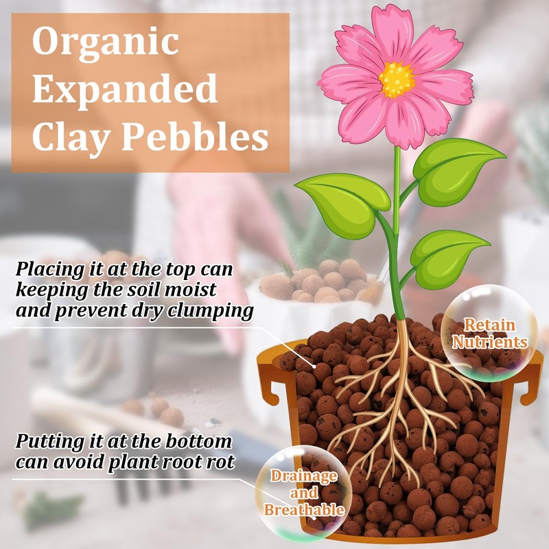Riare 10 LBS Organic Expanded Clay Pebbles - 4mm-16mm Natural