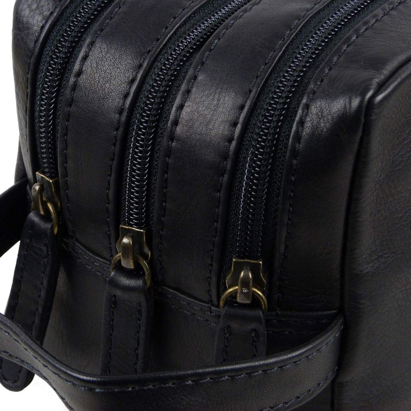 Oakridge Leather Mens Large Washbag/Toiletry Bag