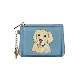 Golden Retriever Dog Hand Painted Coin Purse/Pouch/Wallet/Wearable Art - One of a Kind
