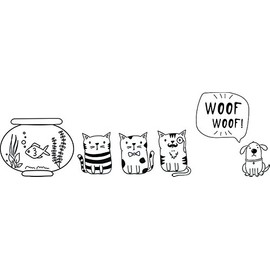 Securit Window Stencils, Including chalkmarker - A3 - Set of 3 - Pets Theme, Paper, White, 29.7 x 21 x 0.5 cm