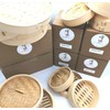 6" Bamboo Steamer Set (Includes 2 Steamers & 1 Cover)
