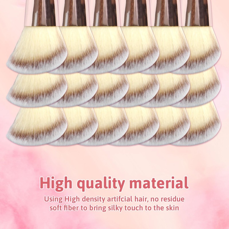 1 Pack Dual-Ended Makeup Brushes - Angled & Round Foundation