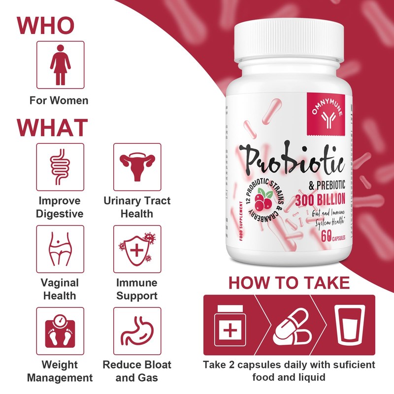 Probiotics for Women 300 Billion CFU, 12 Probiotic Strains with