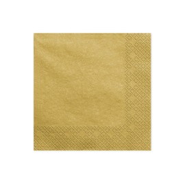 PartyDeco Dreilagige Servietten gold met. 33x33cm 20 Stk. Hochzeit Geburtstag Weihnachten Silvester Karneval
