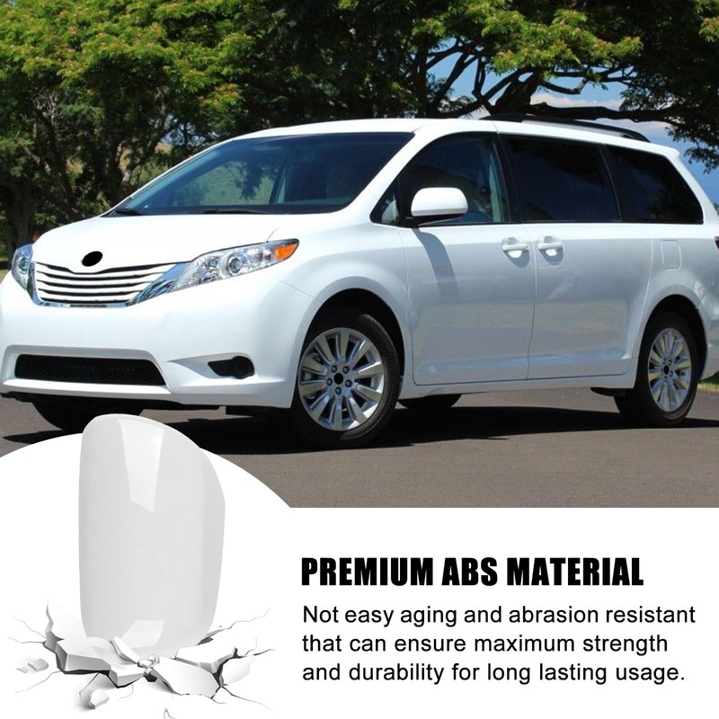 White Left Driver Side Replacement Mirror Cover Caps for 2011-2019