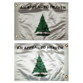 an Appeal to Heaven Realistic Pine Tree with Grass Revolution Liberty Double Sided 12x15.5 12"x15.5" Car Boat Flag with Grommets