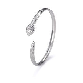 VASSAGO Snake Bracelet Open Bangle Cuff Bracelet Snake Wrap Bypass Bracelet Adjustable Animal Cuff Bracelet Snake Hand Jewellery for Women Girls, Stainless Steel, No Gemstone