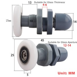Qikuver 4PCS Shower Door Rollers, Roller Diameter 25mm for The Bathroom Glass Sliding Door Pulleys/Runners/Wheels,Strong Load-Bearing Capacity, Ultra-Quiet Shower Glass Door Rollers Replacement (25MM)