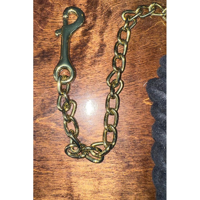 Basic Cotton Lead Rope w/Stud Chain Black